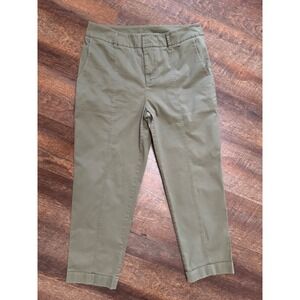 Chico's Olive Green Khaki Ankle Pants Size 1.5 US 10 Stretch Cotton
